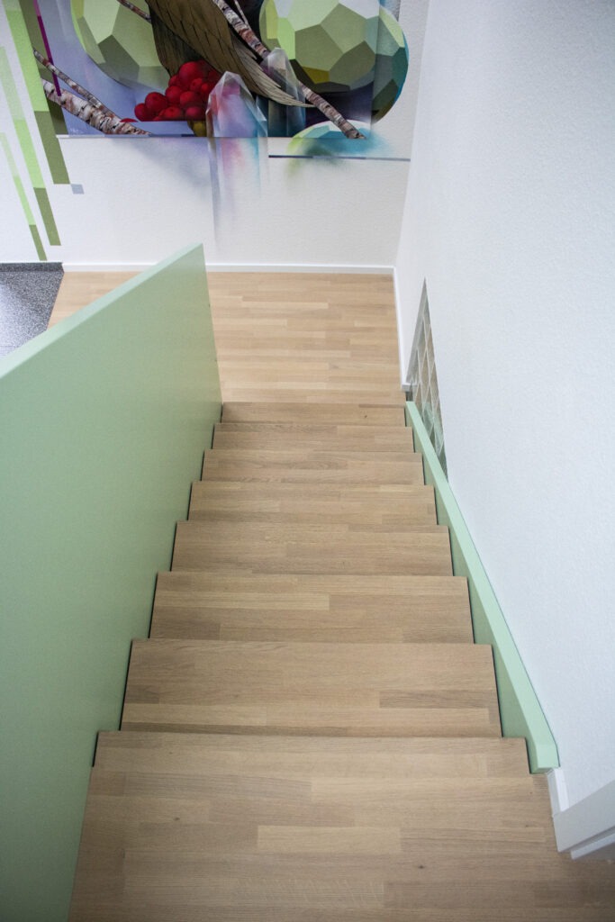 Mintgrüne Treppe